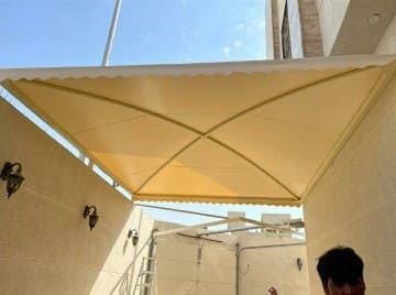 مظلات للحوش مظلات قماش بي في سي مكة جدة